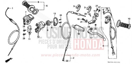 HANDLE LEVER/SWITCH/CABLE CR500RW de 1998